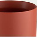 Cache-pot en céramique - rouge ricin D14xH11cm-MARTIN