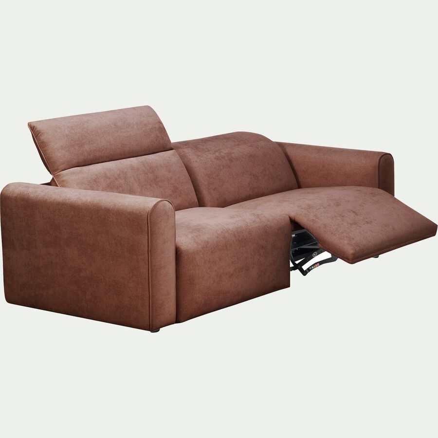 Canapé 3 places relax droit en tissu - brun rustrel-SACHA
