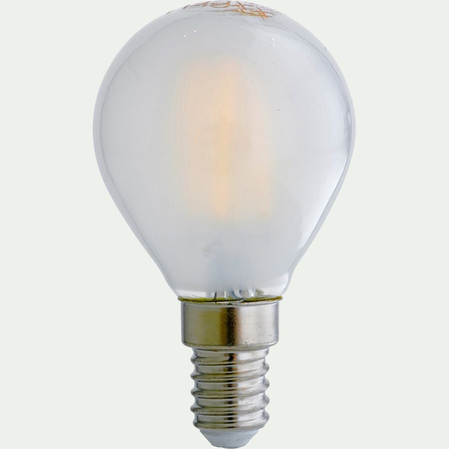 Lot de 2 ampoules LED en verre dépoli culot E14 lumière froide - blanc-SPHERE