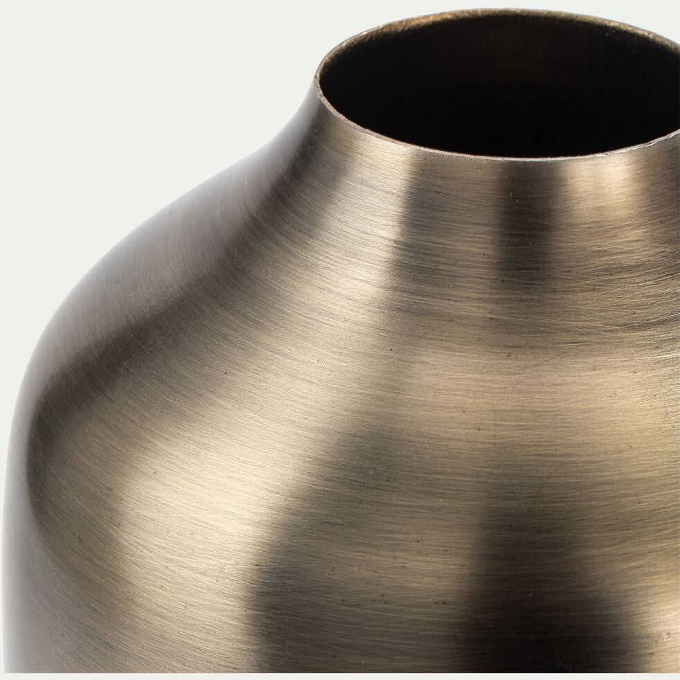 Vase rond en fer - doré D11xH13cm-AZEFFOUN