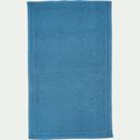 Tapis de bain surpiquage losanges en coton - bleu figuerolles 50x70cm-SADOU