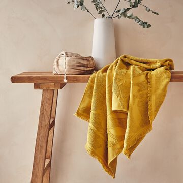 Drap de douche en coton - jaune argan 70x140cm-RYAD