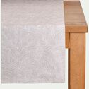 Chemin de table motif laurier en lin et coton - beige 50x150cm-ST REMY