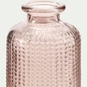 Petit vase en verre avec motifs H10cm - rose-PRATO