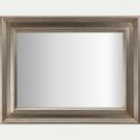Miroir rectangulaire en bois de paulownia - argenté 70x90cm-ANCURAS