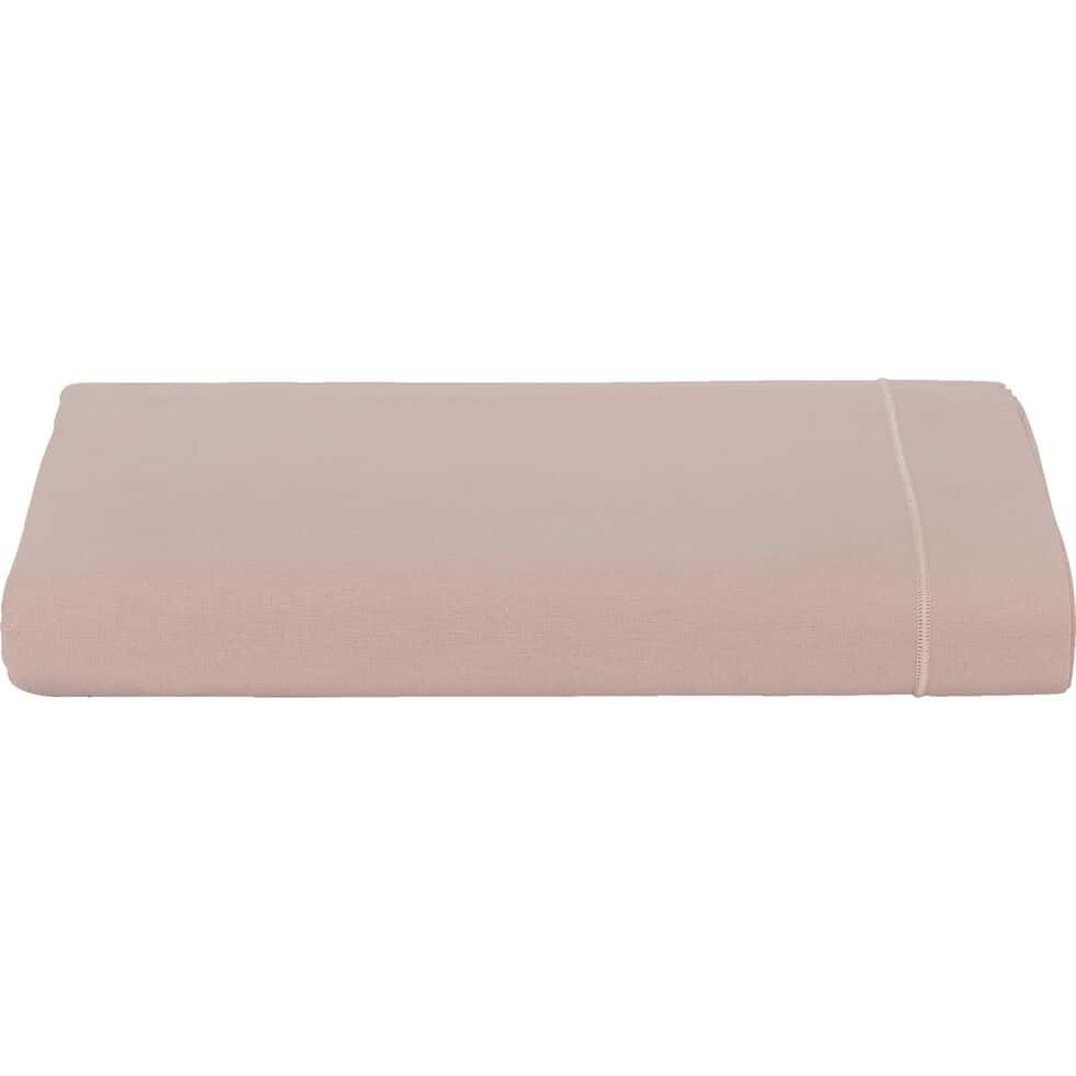 Drap plat en coton 270x300cm - rose rosa - CALANQUES - al