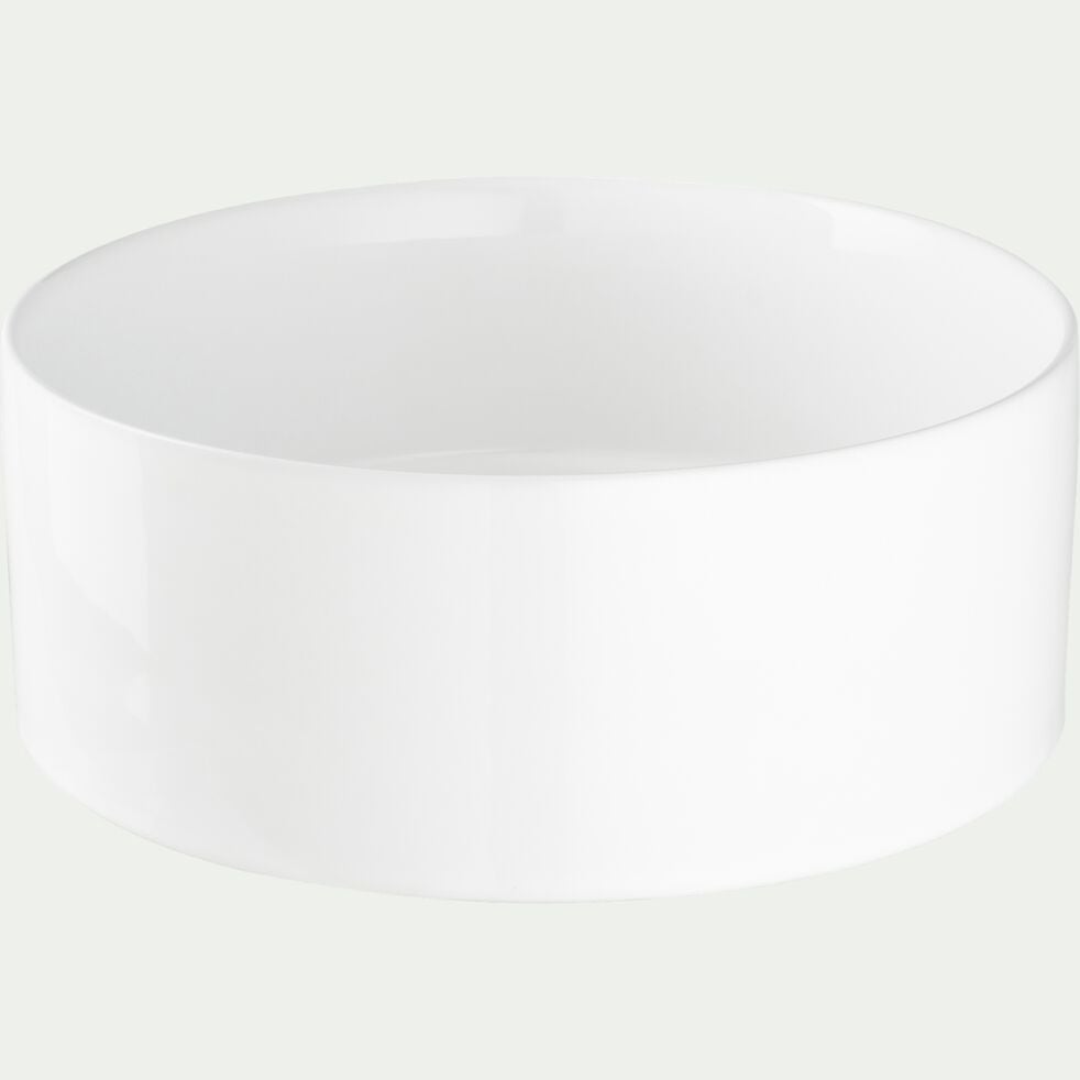 Vasque ronde en céramique - blanc brillant-KALMIA