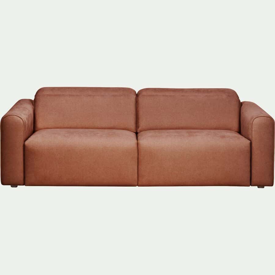 Canapé 3 places relax gauche en tissu - brun rustrel-SACHA