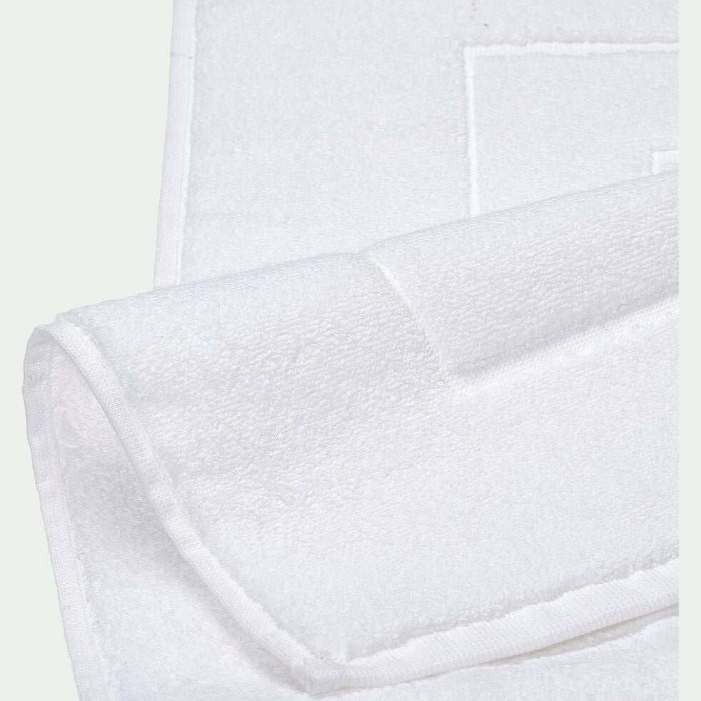 Tapis de bain en coton - blanc 60x110cm-AZUR
