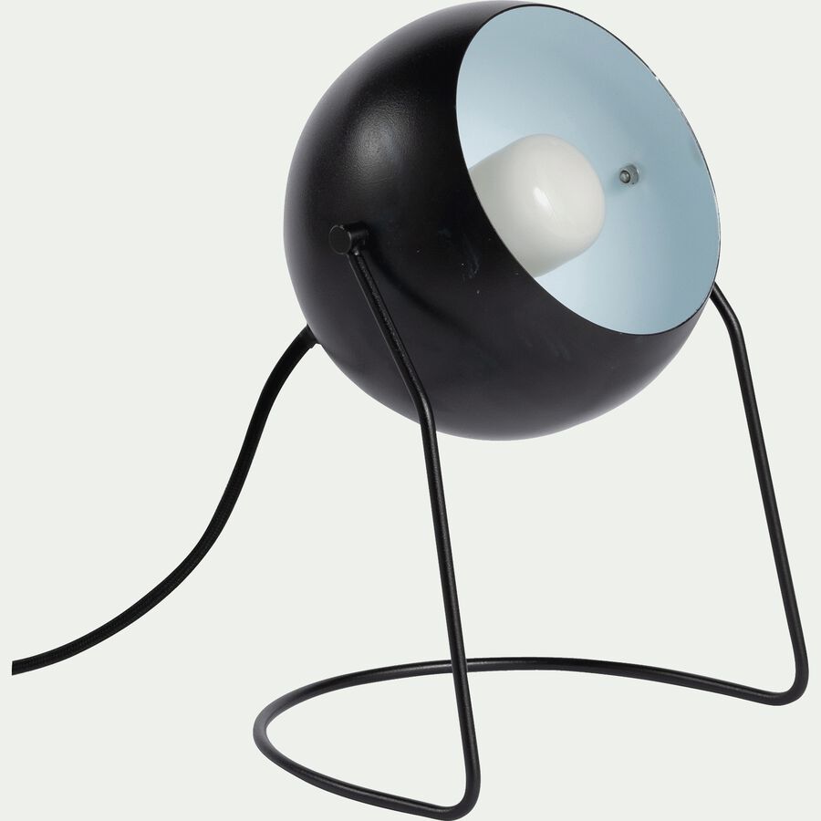 Lampe ronde en métal noir H26cm-BAOU
