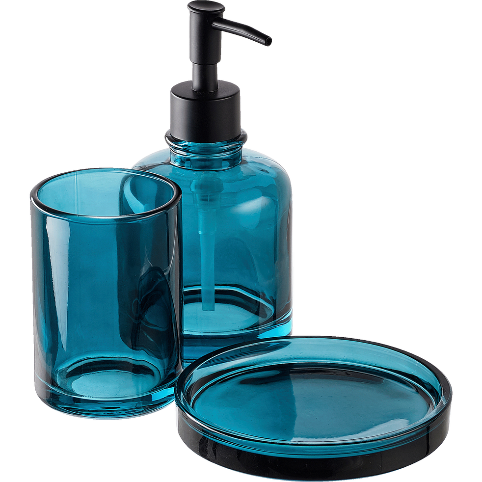 Distributeurs de savon en verre bleu OSCO portesavons et