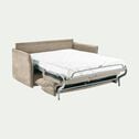 Canapé 4 places convertible en tissu avec matelas densité 25kg/m3  - beige roucas-MOYA