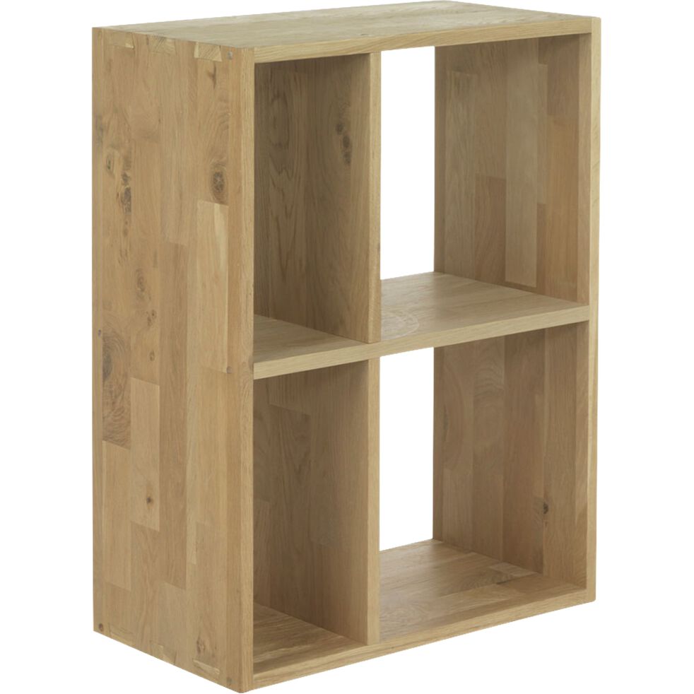TASSIA - Étagère 4 cases en chêne - bois clair