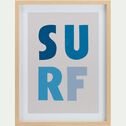 Image encadrée motif surf 33x43cm - bleu-SURF