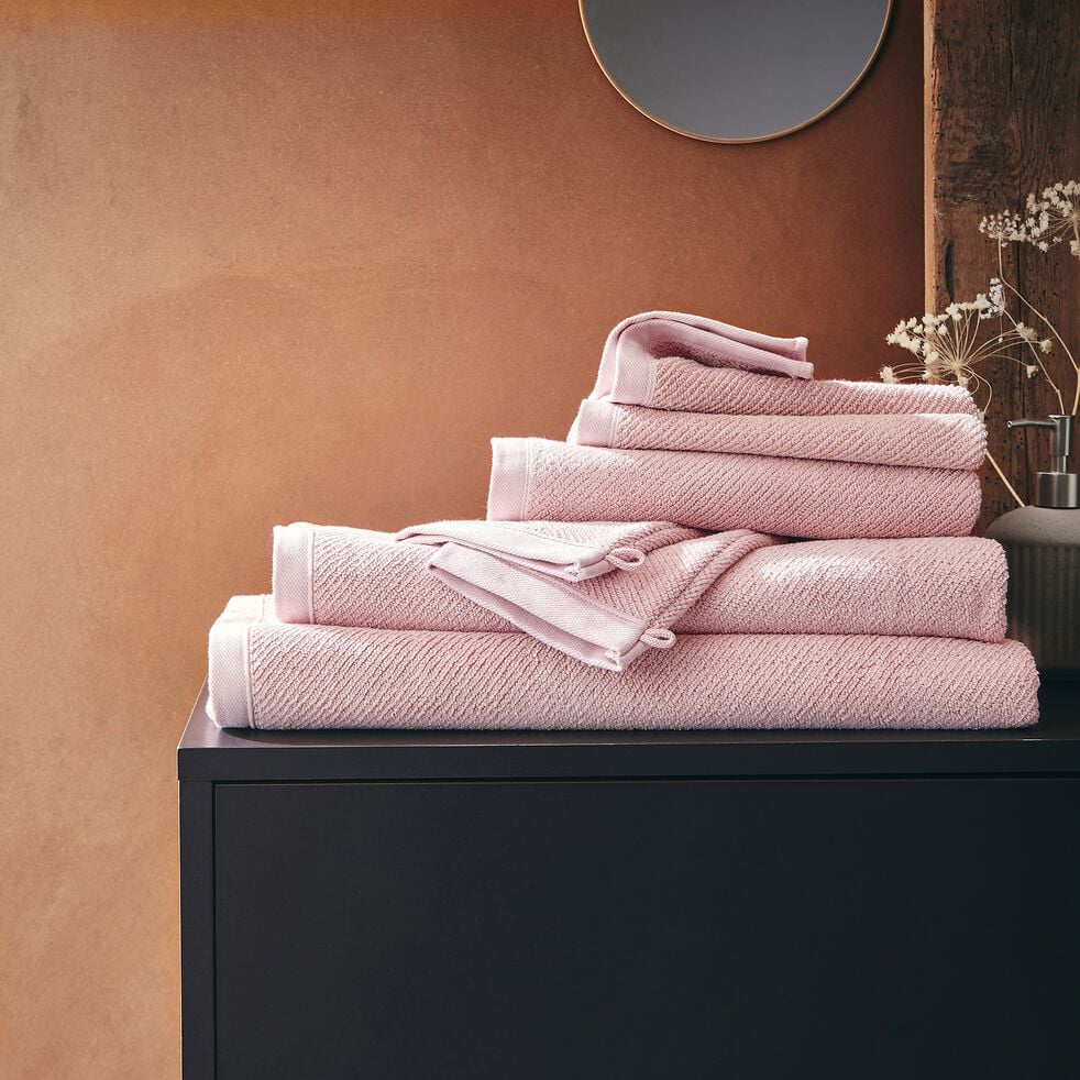 Lot de 2 gants de toilette en coton bio - rose rosa 16x21cm-COLINE