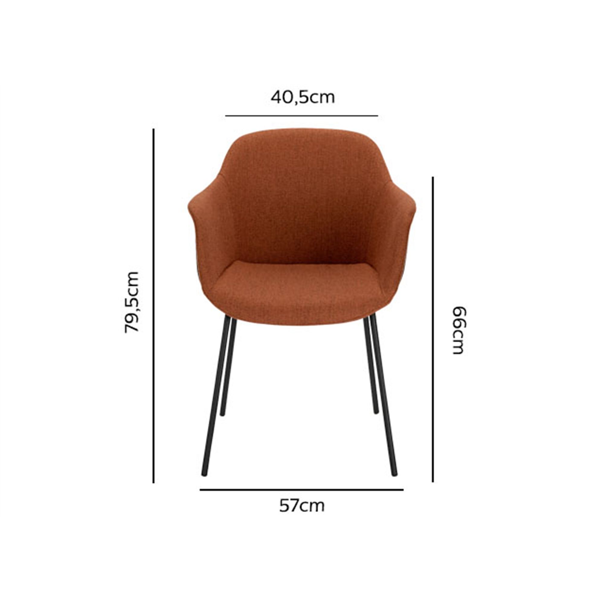 Chaise en tissu avec accoudoirs - brun rustrel-CHLOE