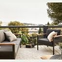 Canapé de jardin en aluminium et corde - noir (3 places)-IZALIE