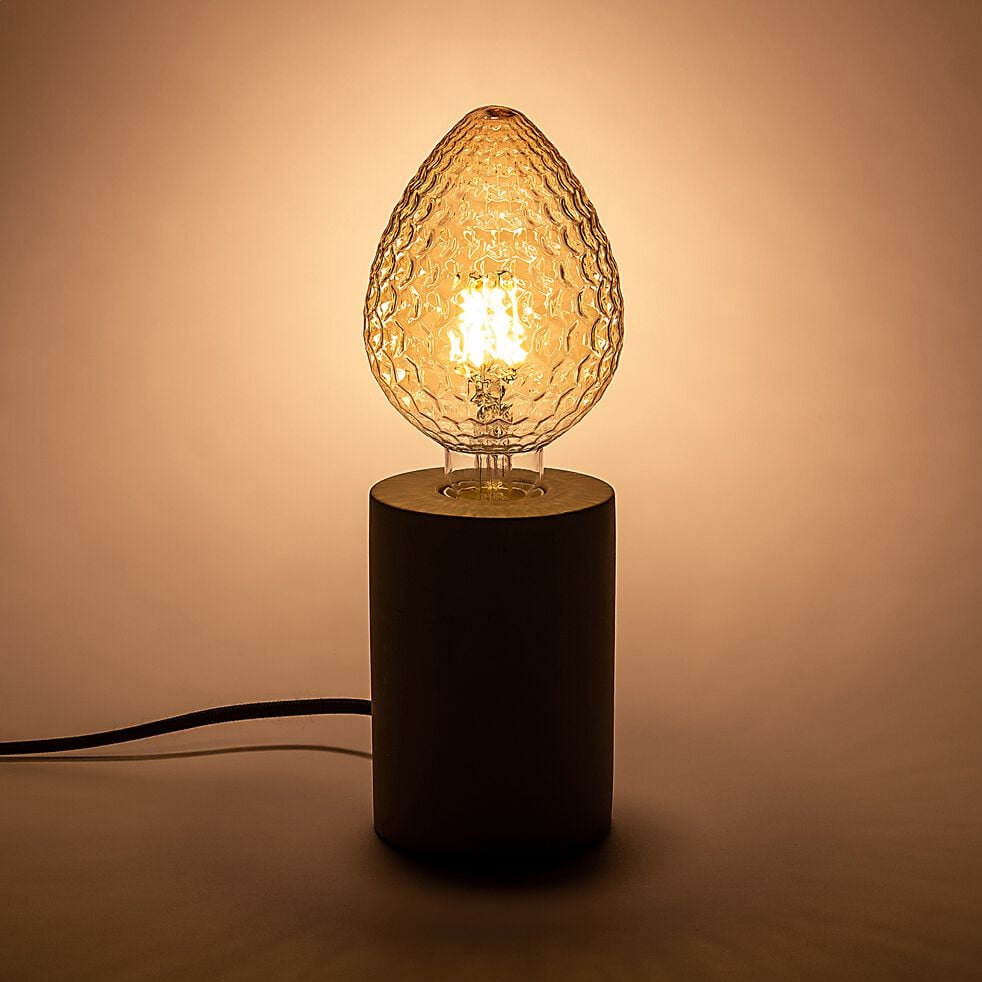 Ampoule LED déco à filament flamme lumière chaude - ambre D9,5cm-CONE