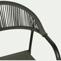 Chaise de jardin empilable avec accoudoirs en acier - vert cèdre-JADIDA