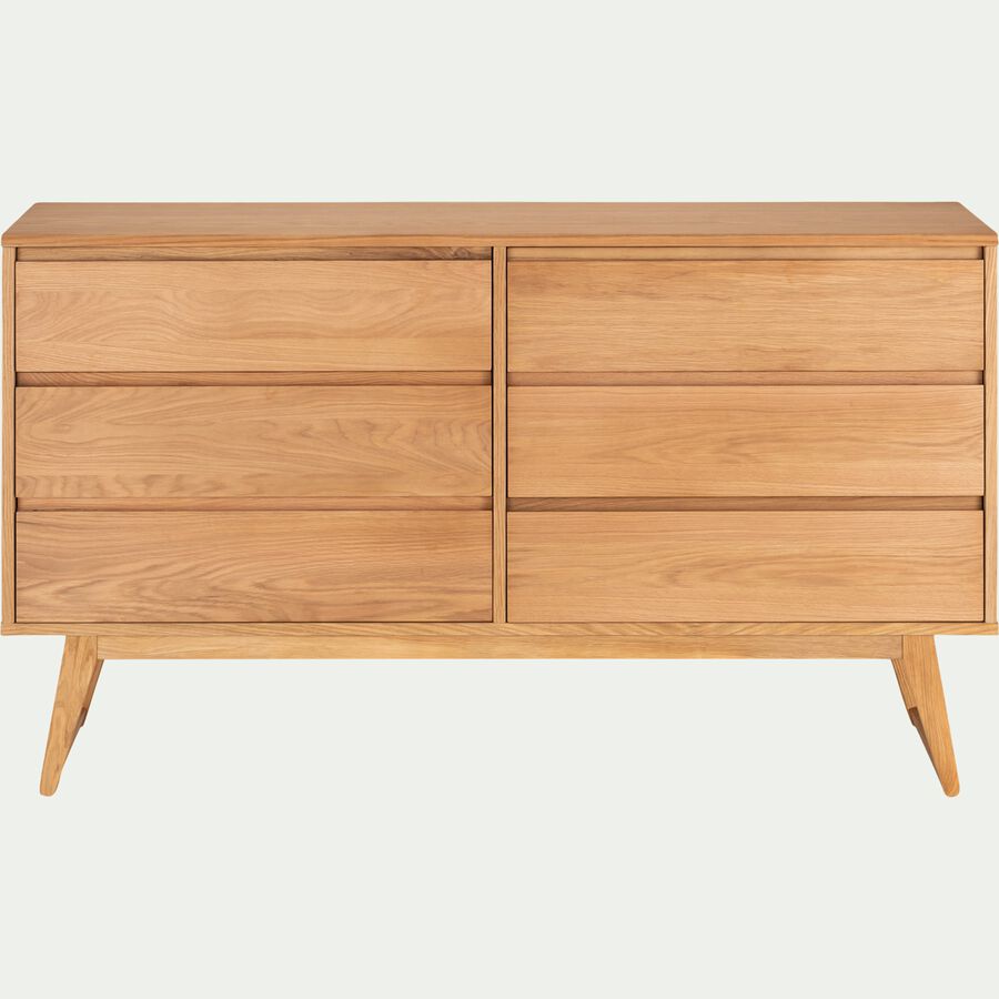 Commode 4 tiroirs en plaqué chêne - bois clair - BRUNA - commode - alinea