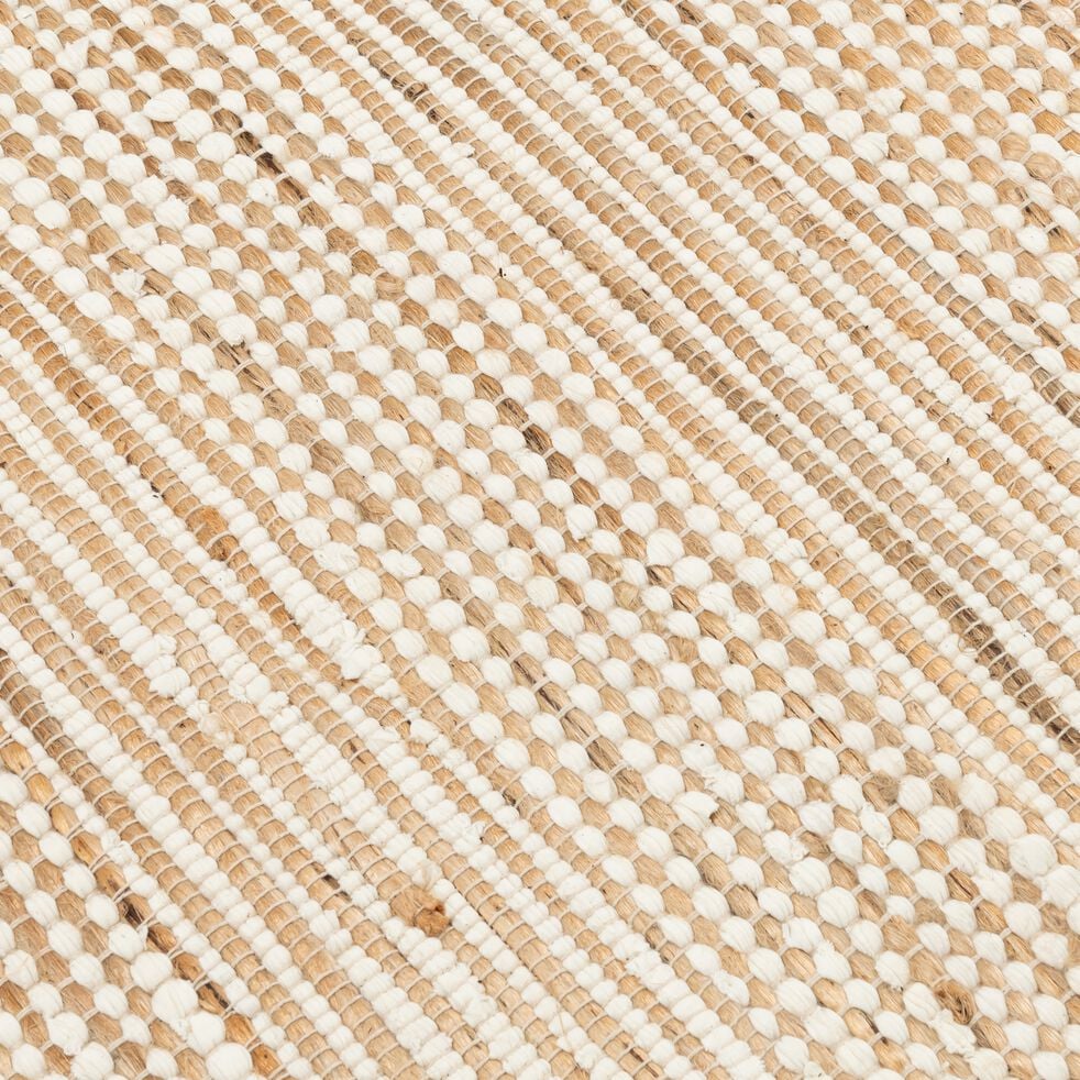 Tapis en coton et jute finition franges 200x290 cm - naturel-LIETO