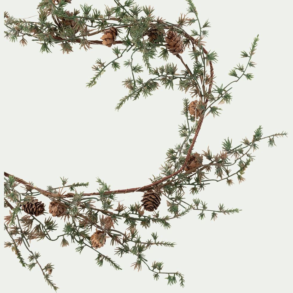 Guirlande de Noël en branchage artificiel et pignes L150cm - vert-LINO