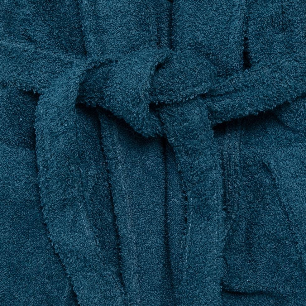 Peignoir en coton et polyester S/M - bleu figuerolles-AZUR