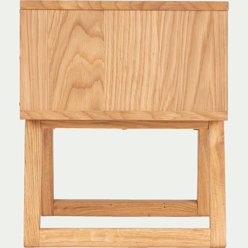 Table de chevet en plaqué chêne L45xl40xH48cm - bois clair-BRUNA