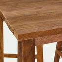Set de repas 1 table haute et 4 tabourets en bois recyclé - bois clair (4 places)-JAGODA