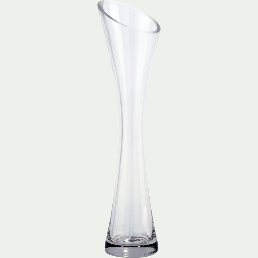 Vase sablier en verre épais - transparent H30cm-AZY