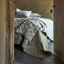 Couvre-lit en lin et coton 230x250cm motif floral - marron-BITKI