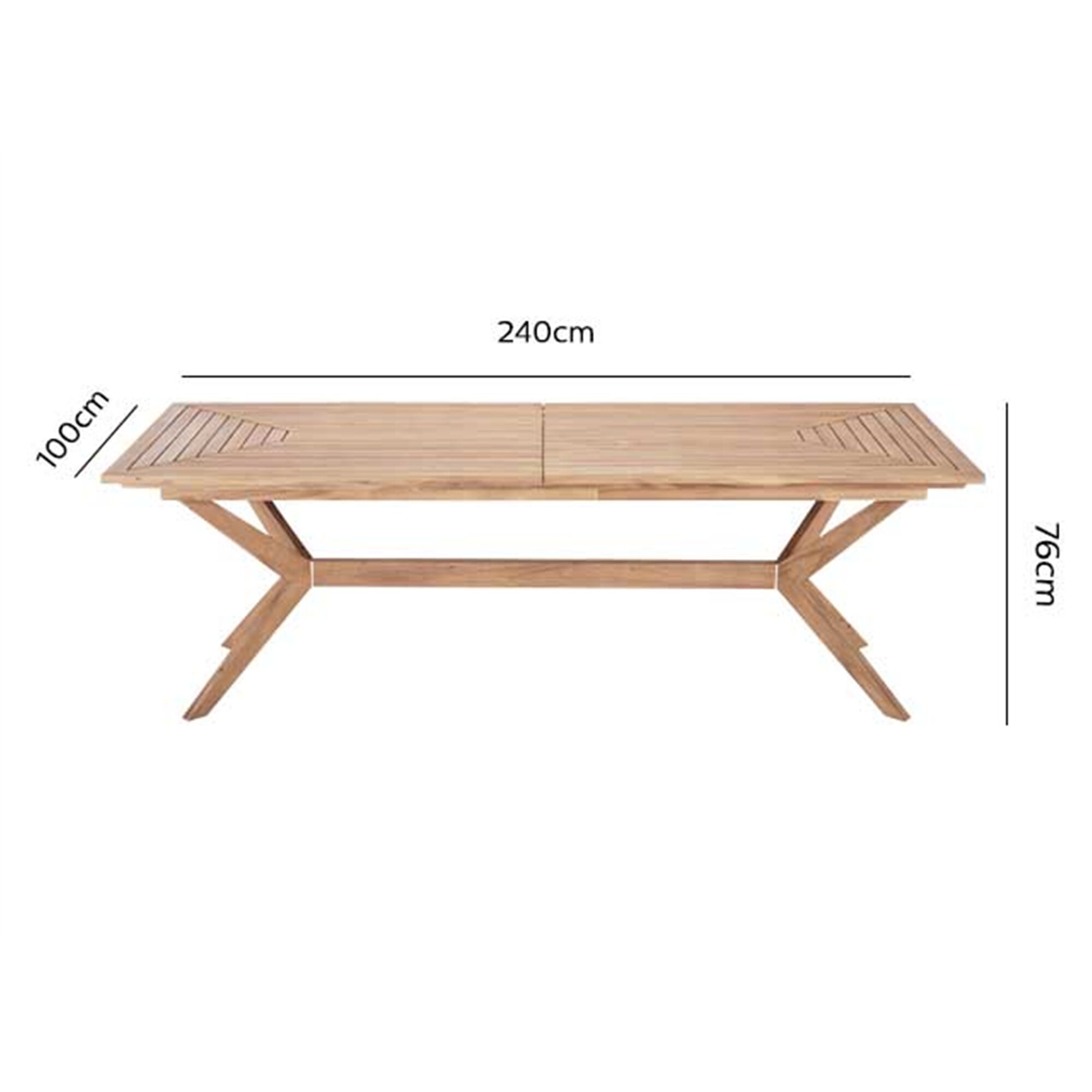 Table de jardin extensible en acacia huilé - bois clair (10 à 12 places)-JOUQUES