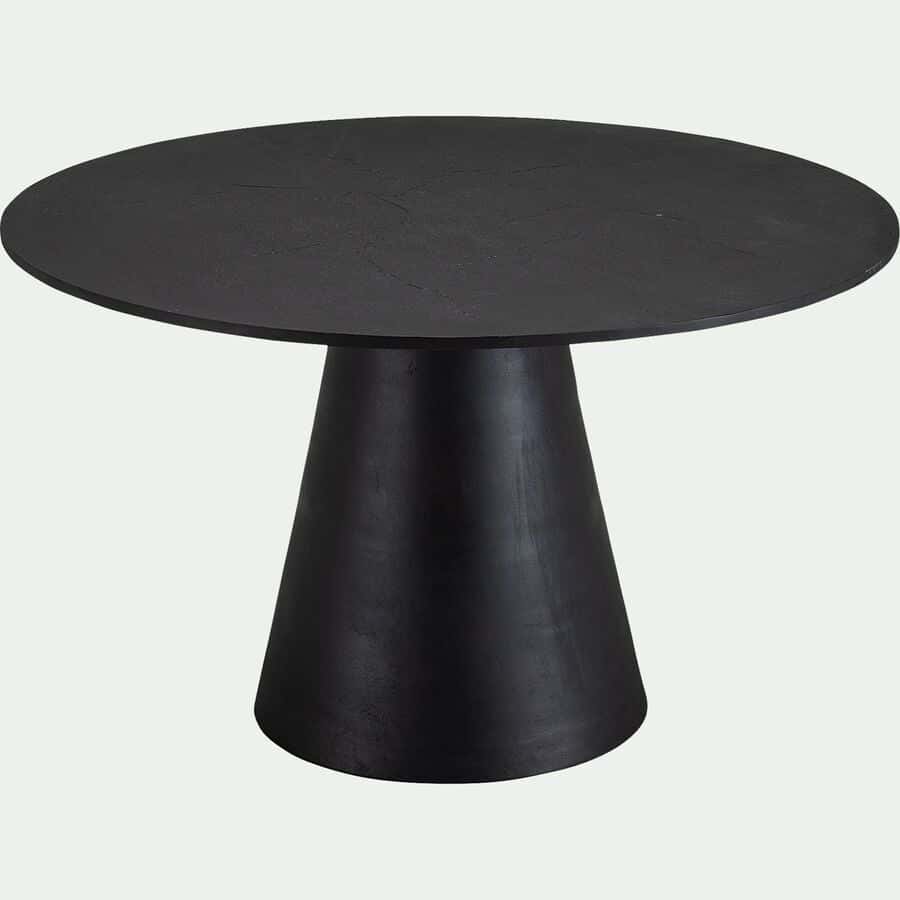 Table de repas ronde en aluminium coulé - noir (6 places)-JILICA