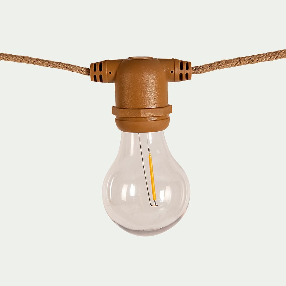 Guirlande électrique avec câble en jute 10 ampoules 8m - naturel-ALLEGRA