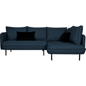 Saou - canapé d'angle fixe droit en tissu bleu figuerolles