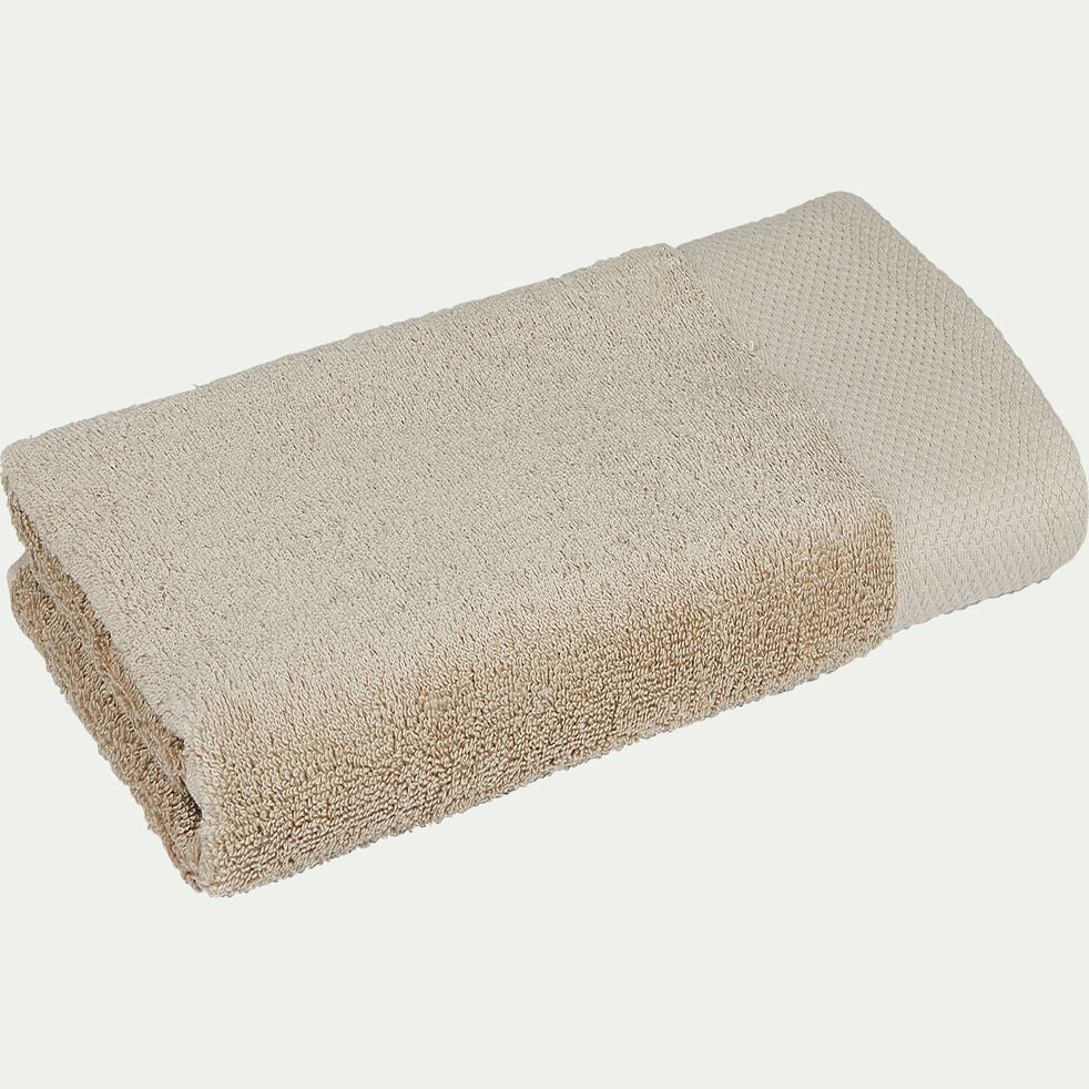 Serviette de bain en coton peigné - beige alpilles 50x100cm-AZUR