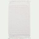 Tapis de bain en coton finition crochet et frangées 50x80cm - blanc-EVORA