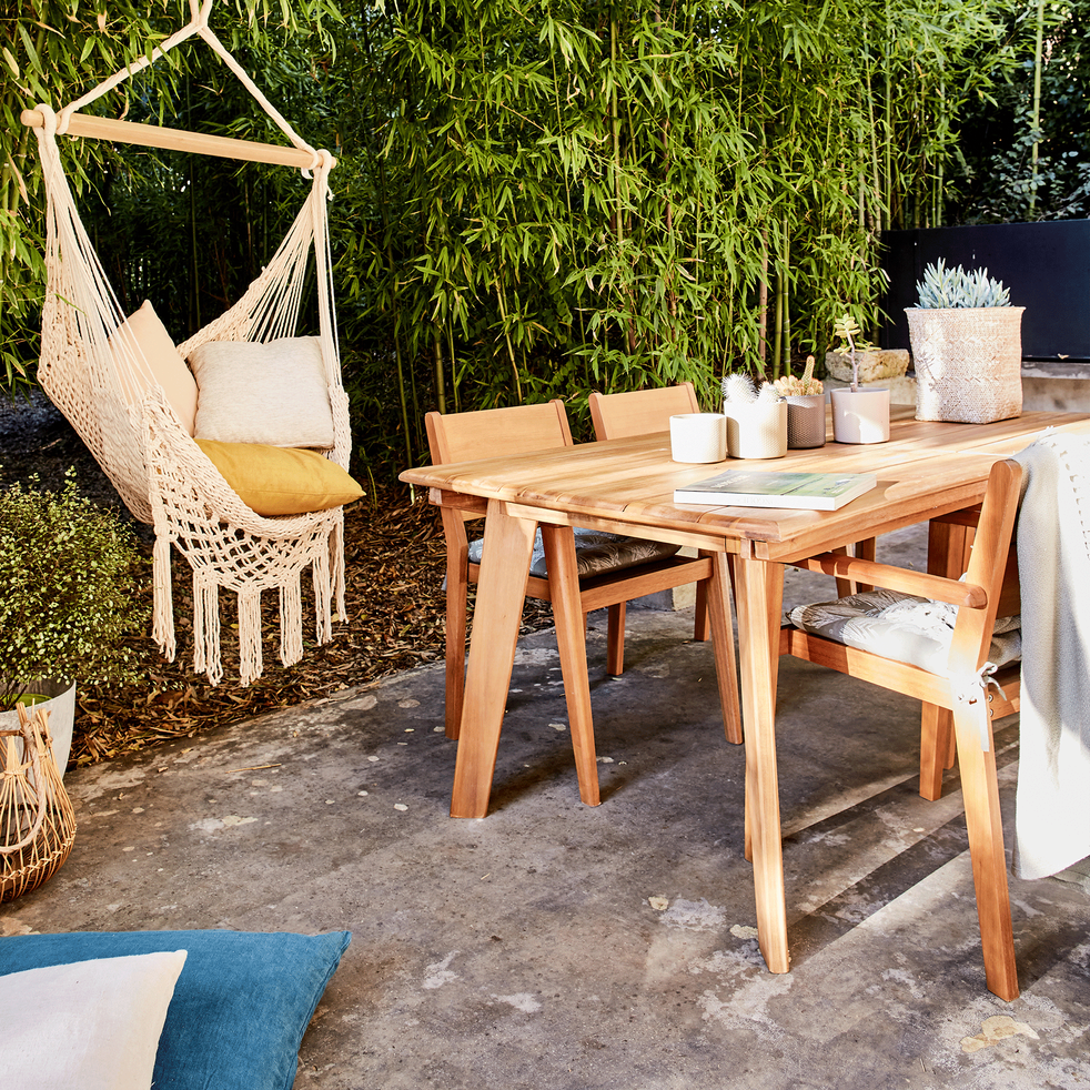 Table de jardin extensible en acacia (6 à 10 places ...