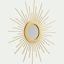 Miroir soleil en métal - doré D31cm-ELIO