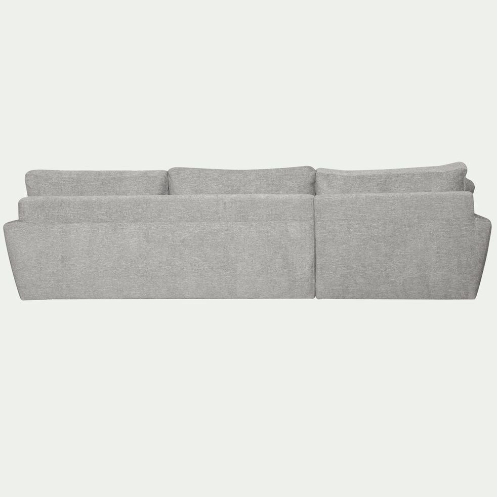 Canapé d'angle fixe gauche en tissu sans pieds - gris clair-ICONE