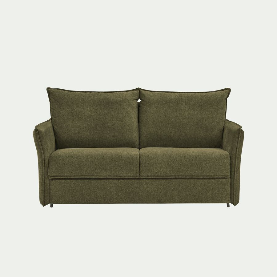 Canapé 3 places convertible en tissu avec matelas densité 25kg/m3 - vert cèdre-MOYA