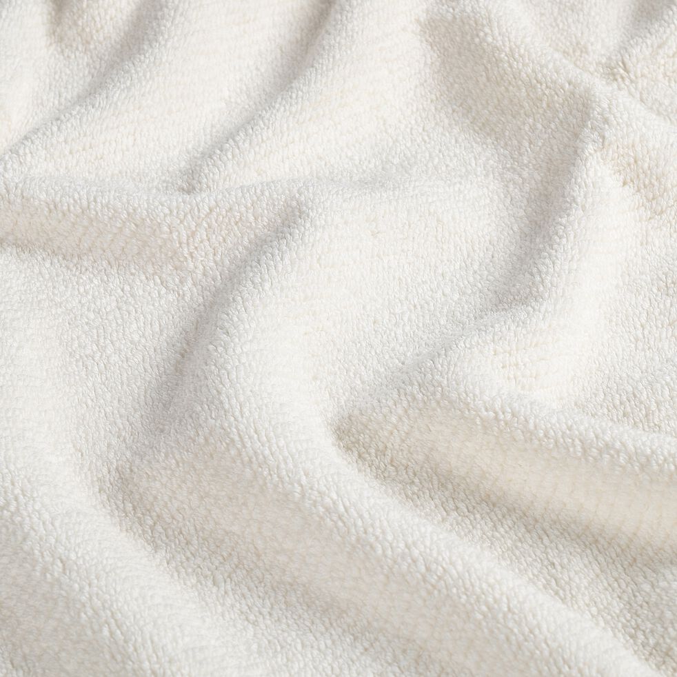 Drap de douche en bouclettes de coton bio - blanc ventoux 70x130cm-COLINE
