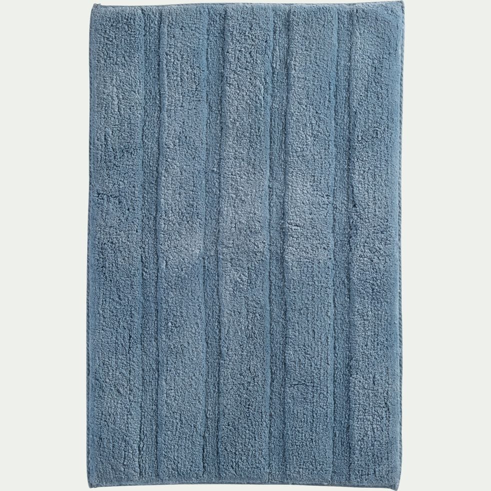 Tapis de bain en coton antidérapant - l50xL80cm bleu autan-Gabin