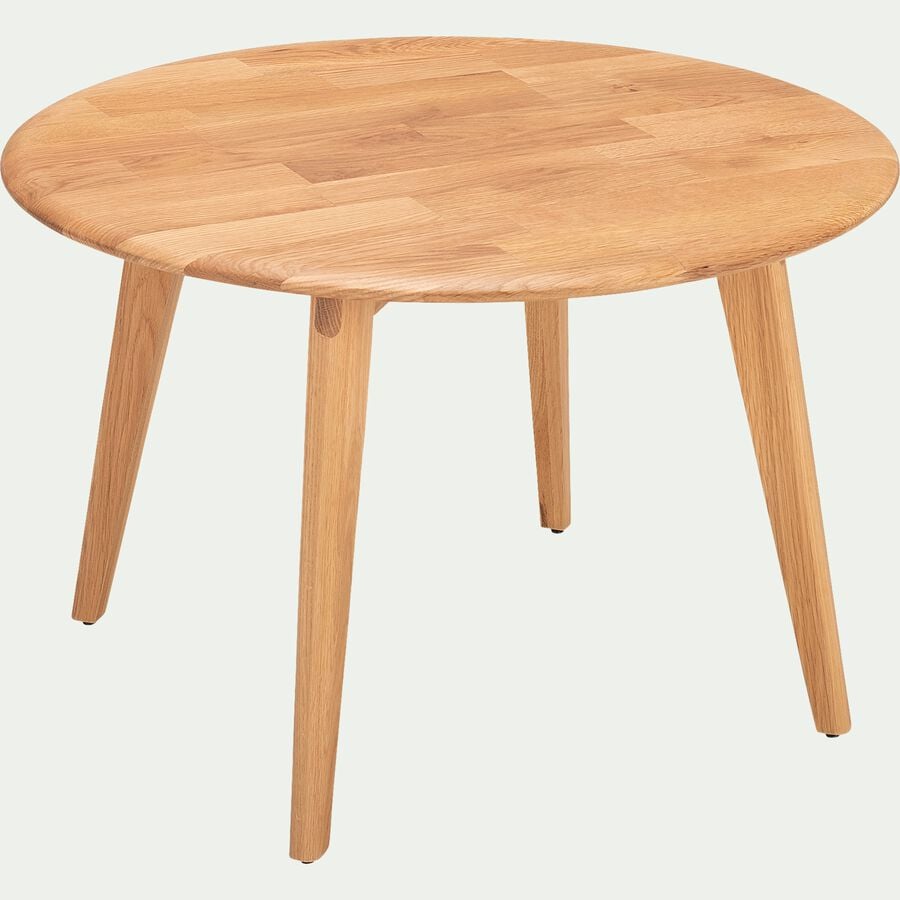 Table basse ronde en chêne massif - bois clair D70xH46cm-LAGOS