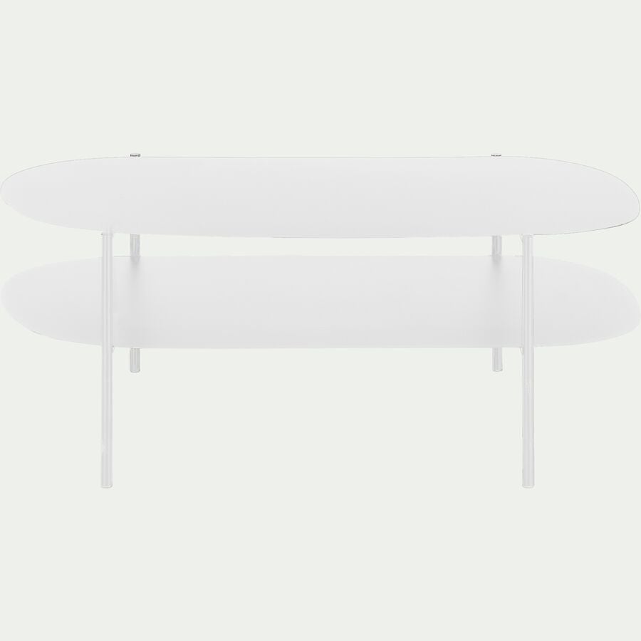 Table basse en métal - L111xl59xH40cm blanc-CAROUBE