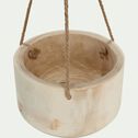Pot à suspendre en bois de paulownia - beige D26xH15cm-BOTA