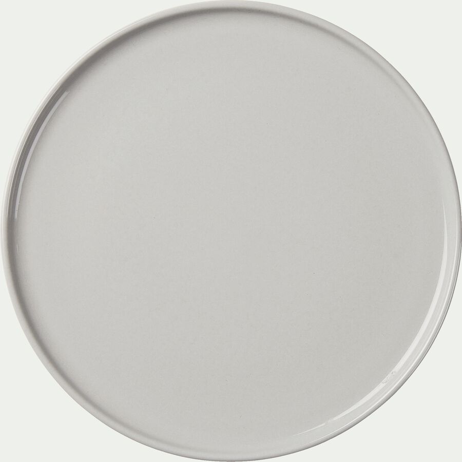 Assiette plate en faïence gris borie D27cm-VADIM