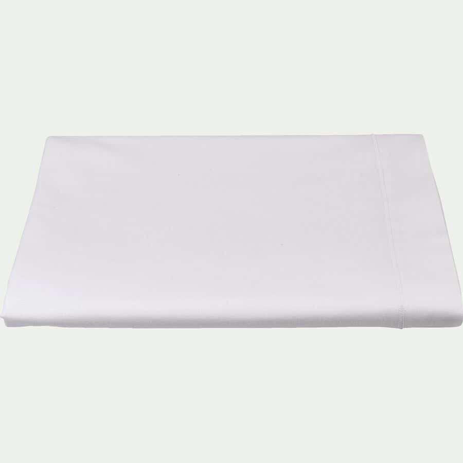 Drap plat en Coton Blanc 270x300 cm PERCALE MONTELEONE