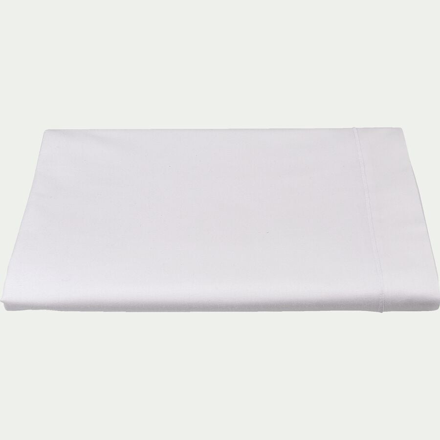 Drap plat en coton - blanc 270x300cm-CALANQUES