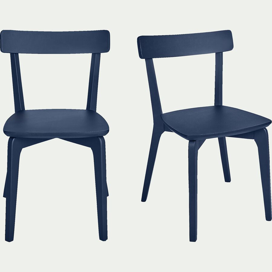 Chaise en bois - bleu myrte-SUZIE